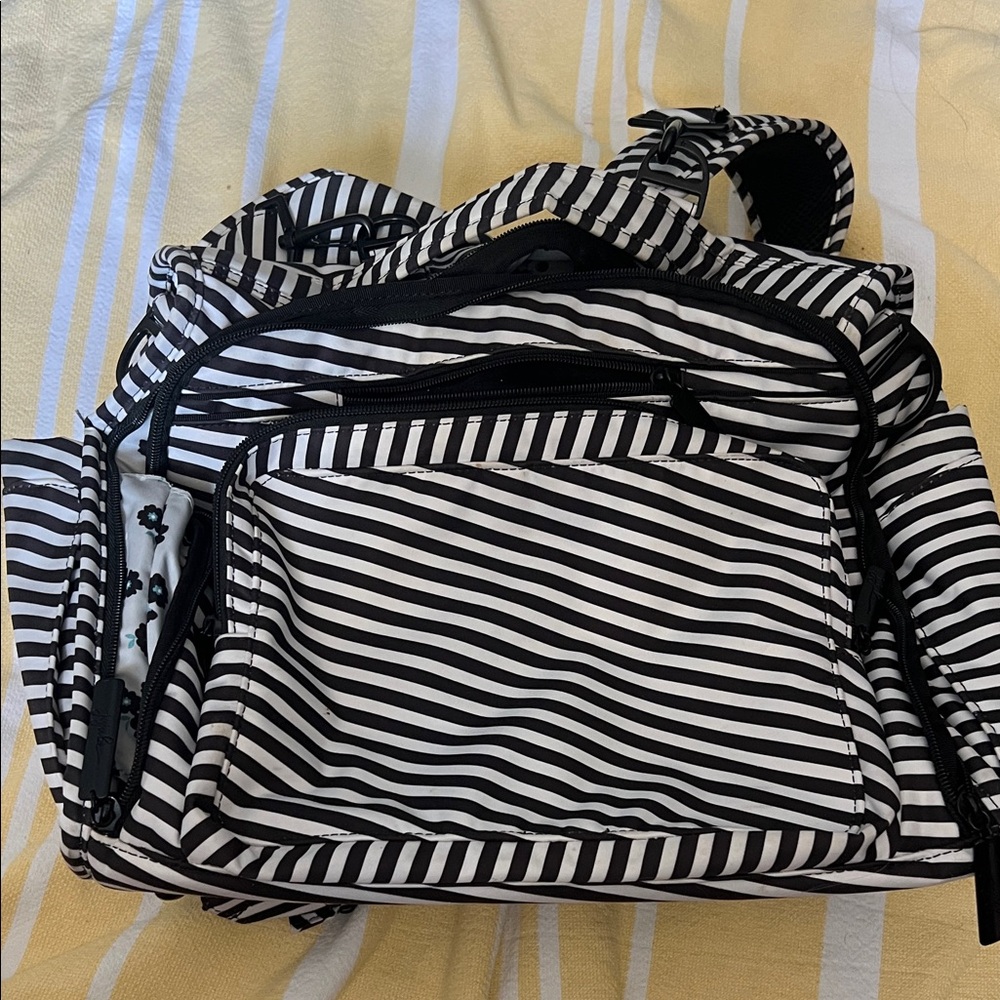 Ju-Ju-Be Black and White Striped Baby Bag